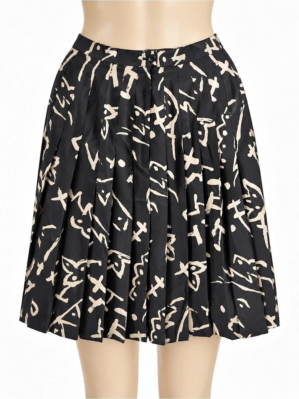 Kasper A.S.L. Abstract A-Line Skirt Black & Cream Size 12P